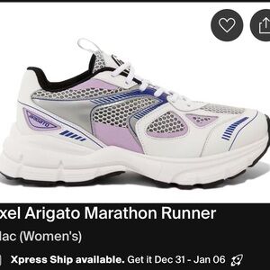 Axel Arigato White and Purple Marathon Runner Sneakers